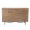 Rendez Vous Déco Commodes Et Cabinets Commode 8 Tiroirs En Bois De Manguier Et Pieds En Métal Doré