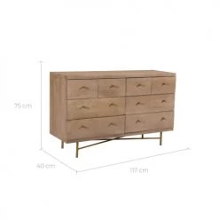 Rendez Vous Déco Commodes Et Cabinets Commode 8 Tiroirs En Bois De Manguier Et Pieds En Métal Doré 10 Rendez Vous Déco Commodes Et Cabinets Commode 8 Tiroirs En Bois De Manguier Et Pieds En Métal Doré -Coffres et malles Soldes commode 8 tiroirs en bois de manguier et pieds en metal dore 2