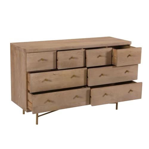 Rendez Vous Déco Commodes Et Cabinets Commode 8 Tiroirs En Bois De Manguier Et Pieds En Métal Doré 6 Rendez Vous Déco Commodes Et Cabinets Commode 8 Tiroirs En Bois De Manguier Et Pieds En Métal Doré – Image 4