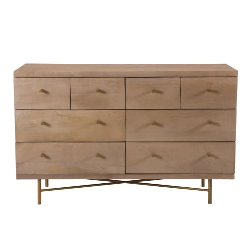 Rendez Vous Déco Commodes Et Cabinets Commode 8 Tiroirs En Bois De Manguier Et Pieds En Métal Doré 3 Rendez Vous Déco Commodes Et Cabinets Commode 8 Tiroirs En Bois De Manguier Et Pieds En Métal Doré