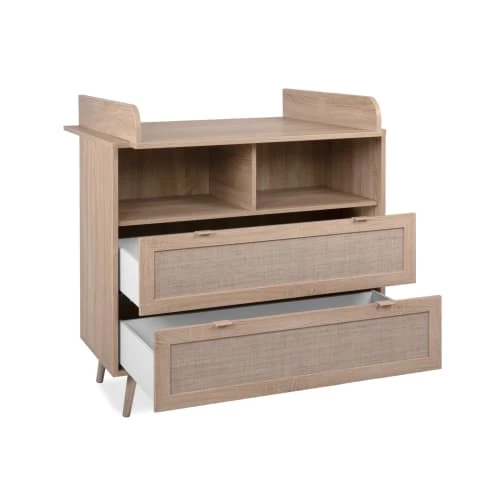 Terre De Nuit Commodes Et Cabinets Commode à Langer 2 Tiroirs En Bois Effet Cannage 4 Terre De Nuit Commodes Et Cabinets Commode à Langer 2 Tiroirs En Bois Effet Cannage – Image 2