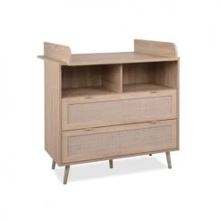 Terre De Nuit Commodes Et Cabinets Commode Ă Langer 2 Tiroirs En Bois Effet Cannage