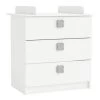 Terre De Nuit Commodes Et Cabinets Commode à Langer 3 Tiroirs En Bois Blanc Mat -Coffres et malles Soldes commode a langer 3 tiroirs en bois blanc mat