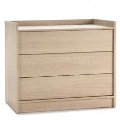 HOMN Commodes Et Cabinets Commode Avec 3 Tiroirs, Couleur Chêne, 80 Cm Longueur