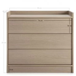 HOMN Commodes Et Cabinets Commode Avec 3 Tiroirs, Couleur Chêne, 80 Cm Longueur -Coffres et malles Soldes commode avec 3 tiroirs couleur chene 80 cm longueur 4