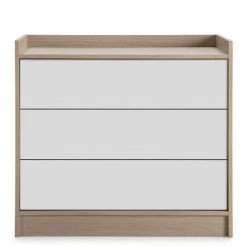 HOMN Commodes Et Cabinets Commode Avec 3 Tiroirs, Couleur Chêne/blanc, 80 Cm Longueur -Coffres et malles Soldes commode avec 3 tiroirs couleur chene blanc 80 cm longueur 2