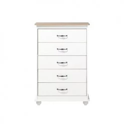 Beliani Commodes Et Cabinets Commode Blanche 5 Tiroirs -Coffres et malles Soldes commode blanche 5 tiroirs 3