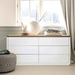 Maisons Du Monde Commodes Et Cabinets Commode Blanche 6 Tiroirs -Coffres et malles Soldes commode blanche 6 tiroirs 1000 10 26 155662 3
