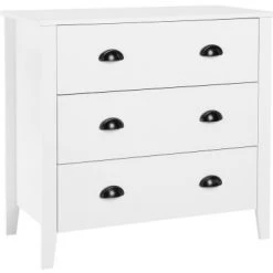 Beliani Commodes Et Cabinets Commode Blanche Avec Tiroirs