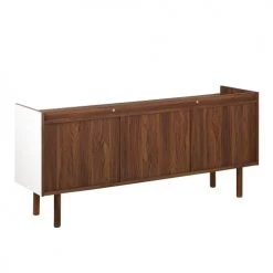 Beliani Commodes Et Cabinets Commode Blanche Et Bois Foncé -Coffres et malles Soldes commode blanche et bois fonce 4