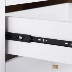 Beliani Commodes Et Cabinets Commode Blanche Et Effet Bois Clair -Coffres et malles Soldes commode blanche et effet bois clair 11