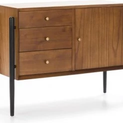 Thai Natura Commodes Et Cabinets Commode Bois 3 Tiroirs 1 Porte Couleur Chêne