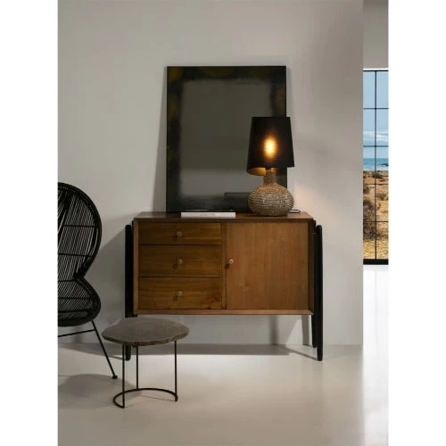 Thai Natura Commodes Et Cabinets Commode Bois 3 Tiroirs 1 Porte Couleur Chêne 7 Thai Natura Commodes Et Cabinets Commode Bois 3 Tiroirs 1 Porte Couleur Chêne – Image 5