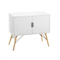 Wadiga Commodes Et Cabinets Commode Bois Blanc 2 Portes Sur Pieds Style Scandinave