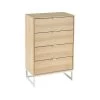 Wadiga Commodes Et Cabinets Commode Bois Et Métal Blanc 4 Tiroirs 60x35x97,5cm