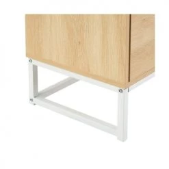 Wadiga Commodes Et Cabinets Commode Bois Et Métal Blanc 4 Tiroirs 60x35x97,5cm -Coffres et malles Soldes commode bois et metal blanc 4 tiroirs 60x35x97 5cm 2