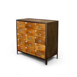 PIB Commodes Et Cabinets Commode Bois-métal Marron