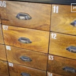 PIB Commodes Et Cabinets Commode Bois-métal Marron -Coffres et malles Soldes commode bois metal marron 3