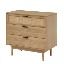 Baita Commodes Et Cabinets Commode Cannage Rotin 3 Tiroirs 80cm Bois Clair -Coffres et malles Soldes commode cannage rotin 3 tiroirs 80cm bois clair 2