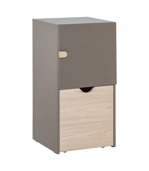 Calicosy Commodes Et Cabinets Commode Colonne Sur Roulettes Avec Cube Amovible - Taupe 3 Calicosy Commodes Et Cabinets Commode Colonne Sur Roulettes Avec Cube Amovible - Taupe