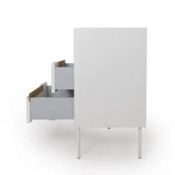 Meubles & Design Commodes Et Cabinets Commode Contemporaine 6 Tiroirs Blanc -Coffres et malles Soldes commode contemporaine 6 tiroirs blanc 3