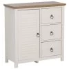 Beliani Commodes Et Cabinets Commode Crème Et Effet Bois Foncé -Coffres et malles Soldes commode creme et effet bois fonce