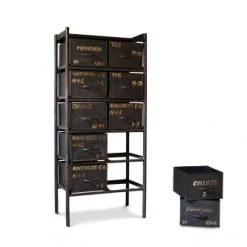 PIB Commodes Et Cabinets Commode D'atelier 10 Tiroirs En Métal Noir