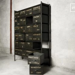 PIB Commodes Et Cabinets Commode D'atelier 24 Tiroirs En Métal Noir -Coffres et malles Soldes commode d atelier 24 tiroirs en metal noir 4