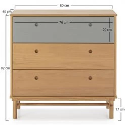 HOMN Commodes Et Cabinets Commode De Nuit 3 Tiroirs , Bois Massif , 80 Cm Longueur 11 HOMN Commodes Et Cabinets Commode De Nuit 3 Tiroirs , Bois Massif , 80 Cm Longueur -Coffres et malles Soldes commode de nuit 3 tiroirs bois massif 80 cm longueur 3