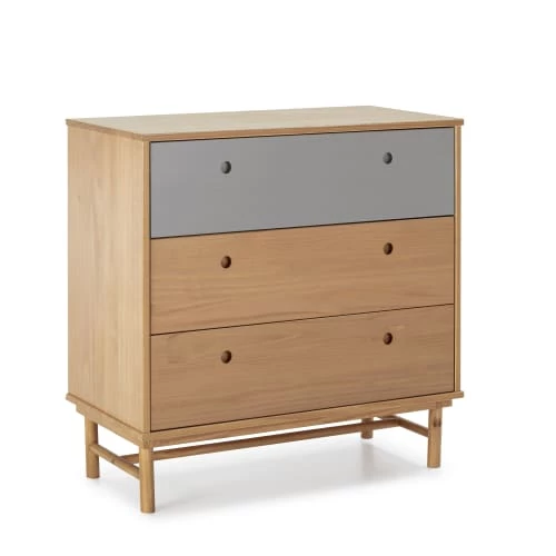 HOMN Commodes Et Cabinets Commode De Nuit 3 Tiroirs , Bois Massif , 80 Cm Longueur 3 HOMN Commodes Et Cabinets Commode De Nuit 3 Tiroirs , Bois Massif , 80 Cm Longueur