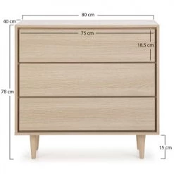 HOMN Commodes Et Cabinets Commode De Nuit Couleur Chêne, 80 Cm Longueur 13 HOMN Commodes Et Cabinets Commode De Nuit Couleur Chêne, 80 Cm Longueur -Coffres et malles Soldes commode de nuit couleur chene 80 cm longueur 5