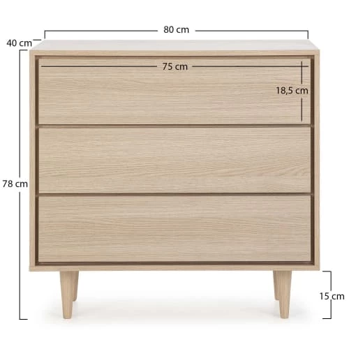 HOMN Commodes Et Cabinets Commode De Nuit Couleur Chêne, 80 Cm Longueur 8 HOMN Commodes Et Cabinets Commode De Nuit Couleur Chêne, 80 Cm Longueur – Image 6