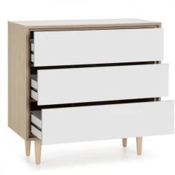 HOMN Commodes Et Cabinets Commode De Nuit Couleur Chêne/blanc, 80 Cm Longueur 10 HOMN Commodes Et Cabinets Commode De Nuit Couleur Chêne/blanc, 80 Cm Longueur -Coffres et malles Soldes commode de nuit couleur chene blanc 80 cm longueur 2