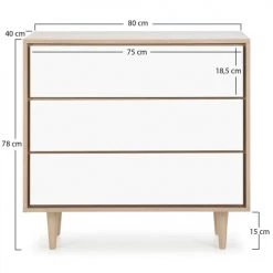 HOMN Commodes Et Cabinets Commode De Nuit Couleur Chêne/blanc, 80 Cm Longueur 13 HOMN Commodes Et Cabinets Commode De Nuit Couleur Chêne/blanc, 80 Cm Longueur -Coffres et malles Soldes commode de nuit couleur chene blanc 80 cm longueur 5