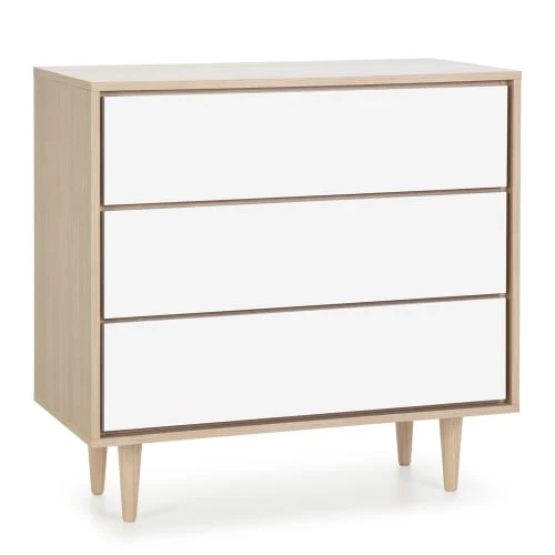 HOMN Commodes Et Cabinets Commode De Nuit Couleur Chêne/blanc, 80 Cm Longueur 3 HOMN Commodes Et Cabinets Commode De Nuit Couleur Chêne/blanc, 80 Cm Longueur