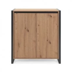 Calicosy Commodes Et Cabinets Commode De Rangement 2 Portes L80 Cm - Décor Bois Clair