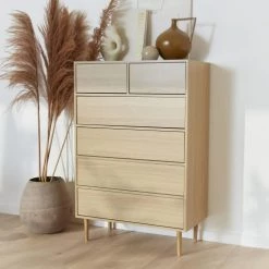 Alice's Garden Commodes Et Cabinets Commode Décor Bois - 6 Tiroirs -Coffres et malles Soldes commode decor bois 6 tiroirs 2