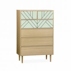 Alice's Garden Commodes Et Cabinets Commode Décor Bois Vert D'eau - 6 Tiroirs