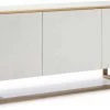 Thai Natura Commodes Et Cabinets Commode Design En Bois 3 Portes Bois Blanc Pieds Dorés