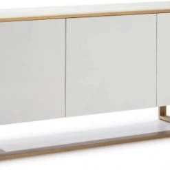 Thai Natura Commodes Et Cabinets Commode Design En Bois 3 Portes Bois Blanc Pieds Dorés