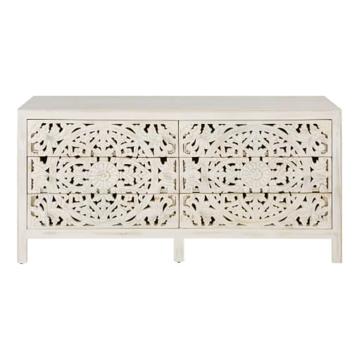 Maisons Du Monde Commodes Et Cabinets Commode Double 6 Tiroirs Blanche Sculptée 3 Maisons Du Monde Commodes Et Cabinets Commode Double 6 Tiroirs Blanche Sculptée