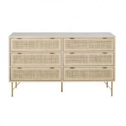 Maisons Du Monde Commodes Et Cabinets Commode Double 6 Tiroirs Cannage En Rotin