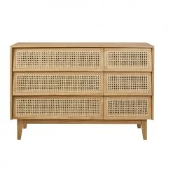 Maisons Du Monde Commodes Et Cabinets Commode Double 6 Tiroirs Cannage En Rotin