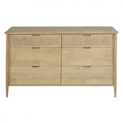 Maisons Du Monde Commodes Et Cabinets Commode Double 6 Tiroirs En Bois De Manguier Et Sisal Beige