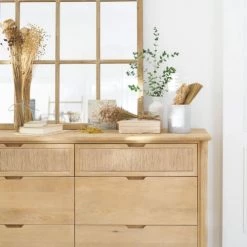 Maisons Du Monde Commodes Et Cabinets Commode Double 6 Tiroirs En Bois De Manguier Et Sisal Beige -Coffres et malles Soldes commode double 6 tiroirs en bois de manguier et sisal beige 1000 15 12 220182 2