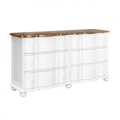 Robin Des Bois Commodes Et Cabinets Commode Double Plateau ChĂȘne 6 Tiroirs Blanc