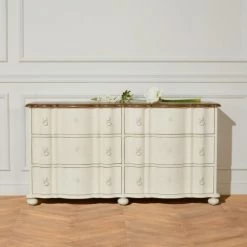 Robin Des Bois Commodes Et Cabinets Commode Double Plateau Chêne 6 Tiroirs Blanc -Coffres et malles Soldes commode double plateau chene 6 tiroirs blanc 3
