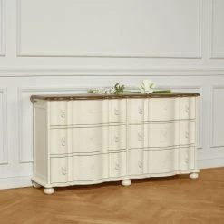 Robin Des Bois Commodes Et Cabinets Commode Double Plateau Chêne 6 Tiroirs Blanc -Coffres et malles Soldes commode double plateau chene 6 tiroirs blanc 4