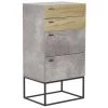 Beliani Commodes Et Cabinets Commode Effet Béton / Effet Bois Clair 4 Tiroirs