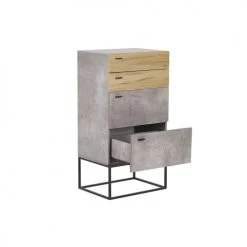Beliani Commodes Et Cabinets Commode Effet Béton / Effet Bois Clair 4 Tiroirs -Coffres et malles Soldes commode effet beton effet bois clair 4 tiroirs 2